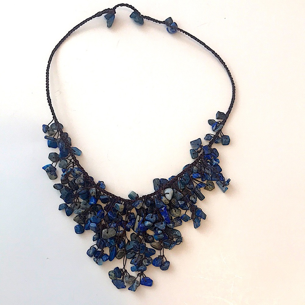 Dumortierite Polished Stone Necklace